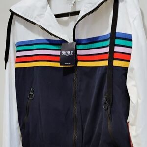 Forever 21 Multicolor Striped Zip-Up Jacket